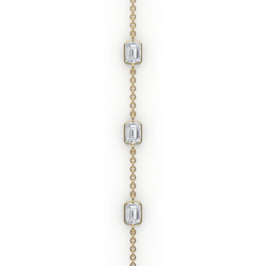 HN Three Stone Emerald Bezel Station Bracelet